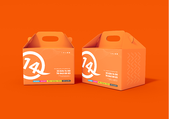 Boîtes packaging poignée orange